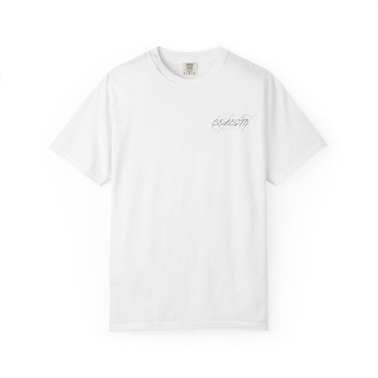 Unisex Garment-Dyed T-Shirt with Elegant Script Design